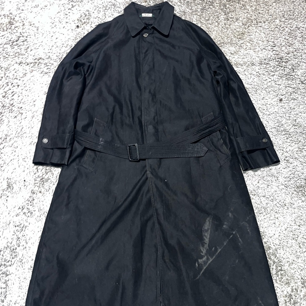 Ralph Lauren Belted Trench Coat Black Classic Overcoat Mens